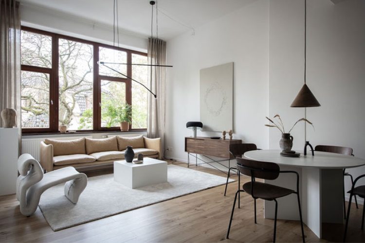 宁静优雅 纯净白色斯堪的纳维亚风格公寓